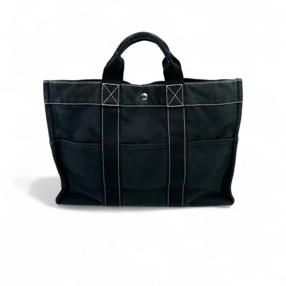 Hermès Fourre Tout PM Black Canvas Tote Bag - Picture 1 of 14